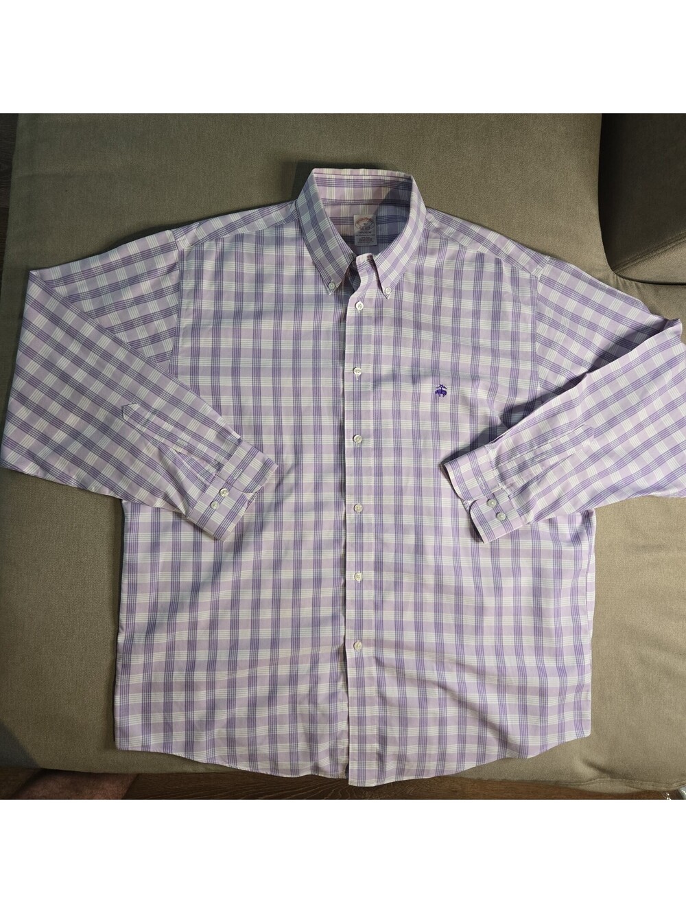 Brooks Brothers Madison Fit XL Non-Iron Supima Cotton Plaid Button-Down